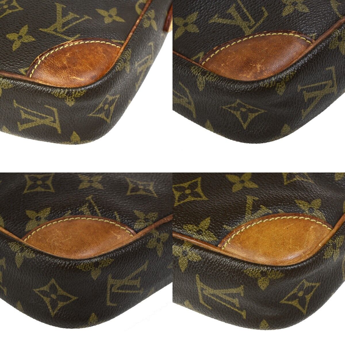 LOUIS VUITTON Danube Shoulder Bag Monogram Leather Brown France M45266 65ED045