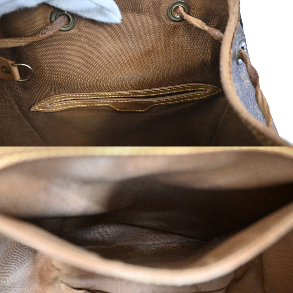 LOUIS VUITTON Montsouris GM Backpack Bag Monogram Leather Brown M51135 88CA069