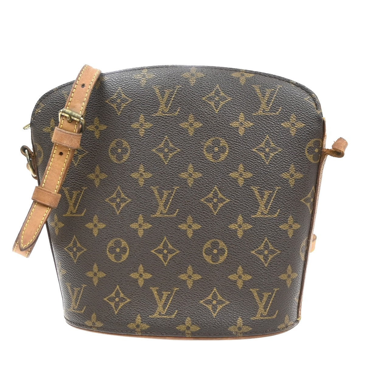 LOUIS VUITTON Logo Drouot Shoulder Bag Monogram Leather Brown M51290 02SA015