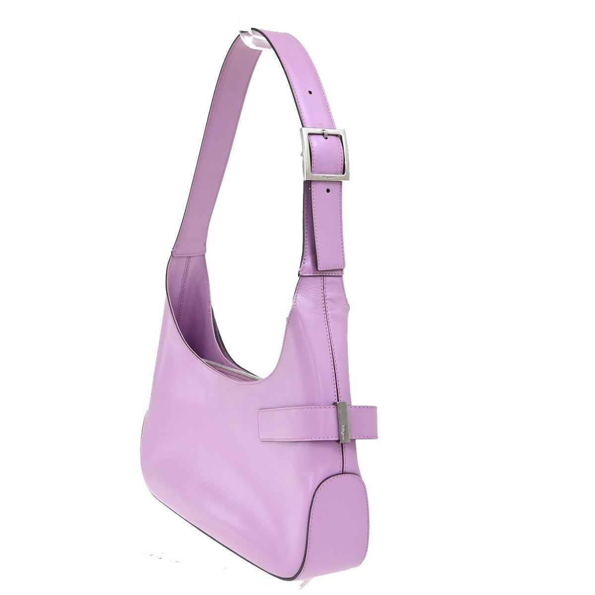 SALVATORE FERRAGAMO Gancini Hobo Shoulder Bag Leather Purple SHW Italy 62ZA306