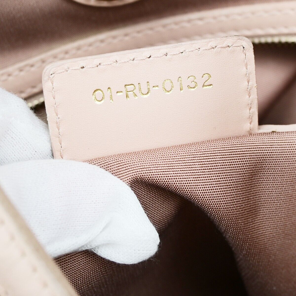 CHRISTIAN DIOR Panarea Cannage Shoulder Bag Coating Canvas Leather Pink 88YH016