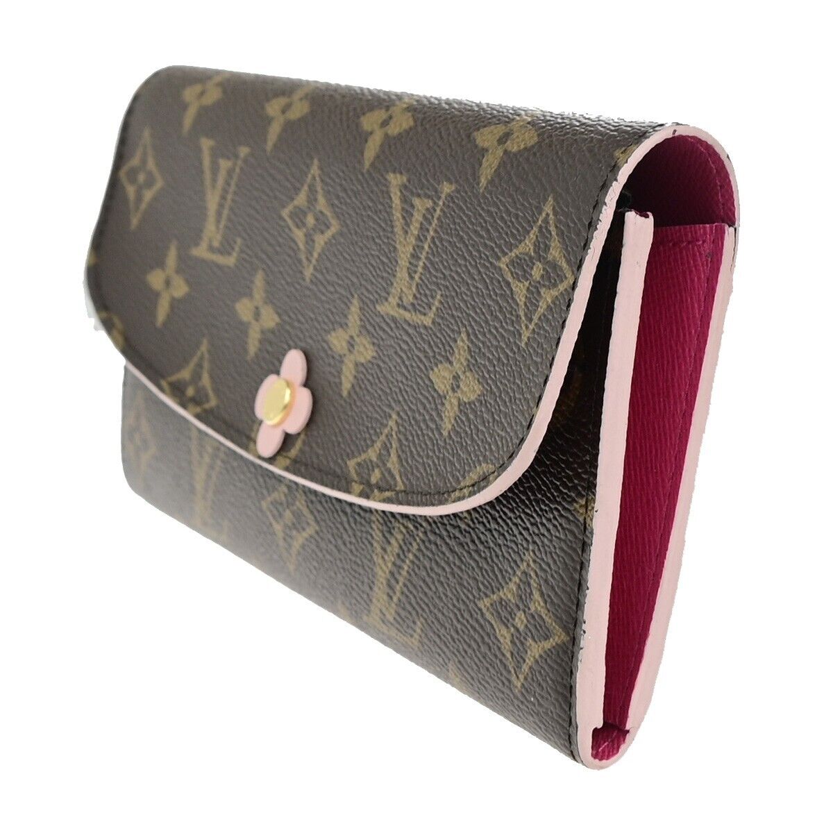 LOUIS VUITTON Portefeuille Emilie Long Wallet Monogram Brow Pink N64202 34SJ472