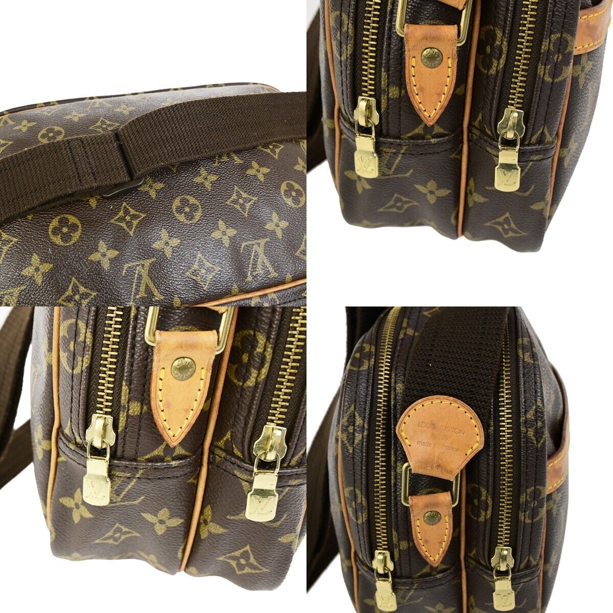 LOUIS VUITTON Reporter PM Crossbody Shoulder Bag Monogram Leather M45254 80ED037