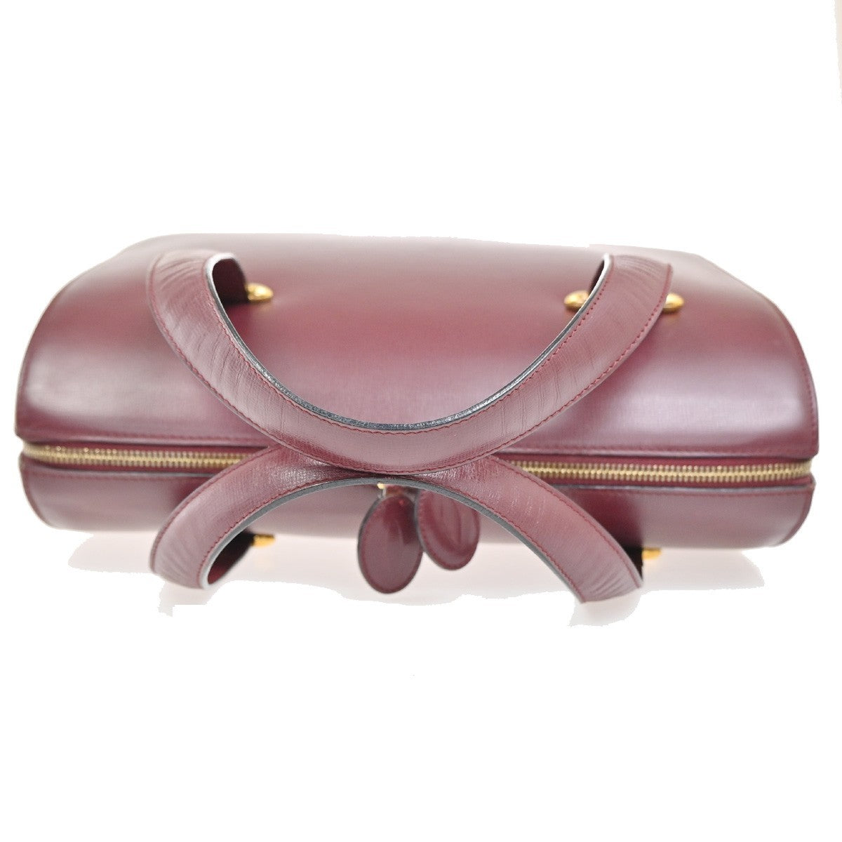 CARTIER Logo Must Line 2way Shoulder Hand Bag Leather Red GHW France 87MA391