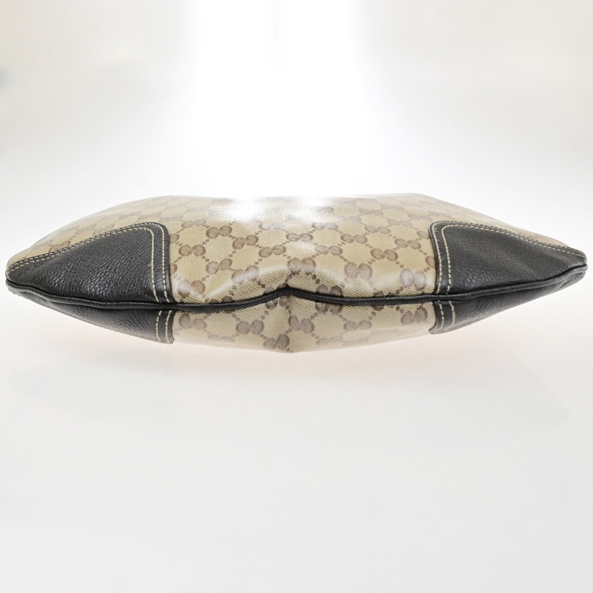 GUCCI Logo GG Crystal Sherry Shoulder Bag PVC Leather Brown GHW Italy 87MA714