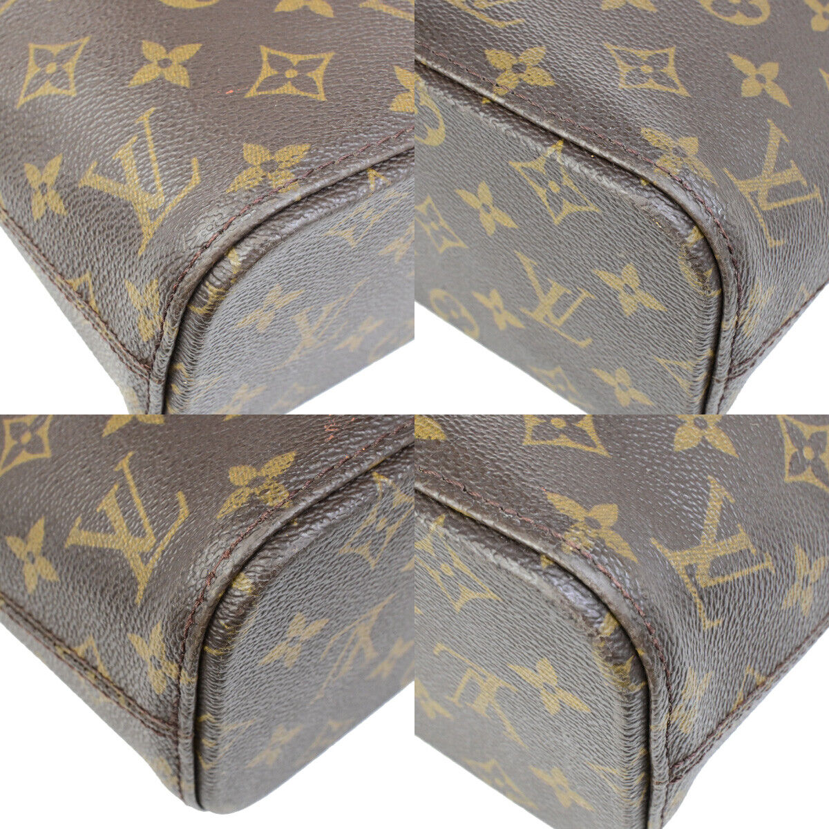 LOUIS VUITTON Logo Luco Shoulder Tote Bag Monogram Leather Brown M51155 62SJ549