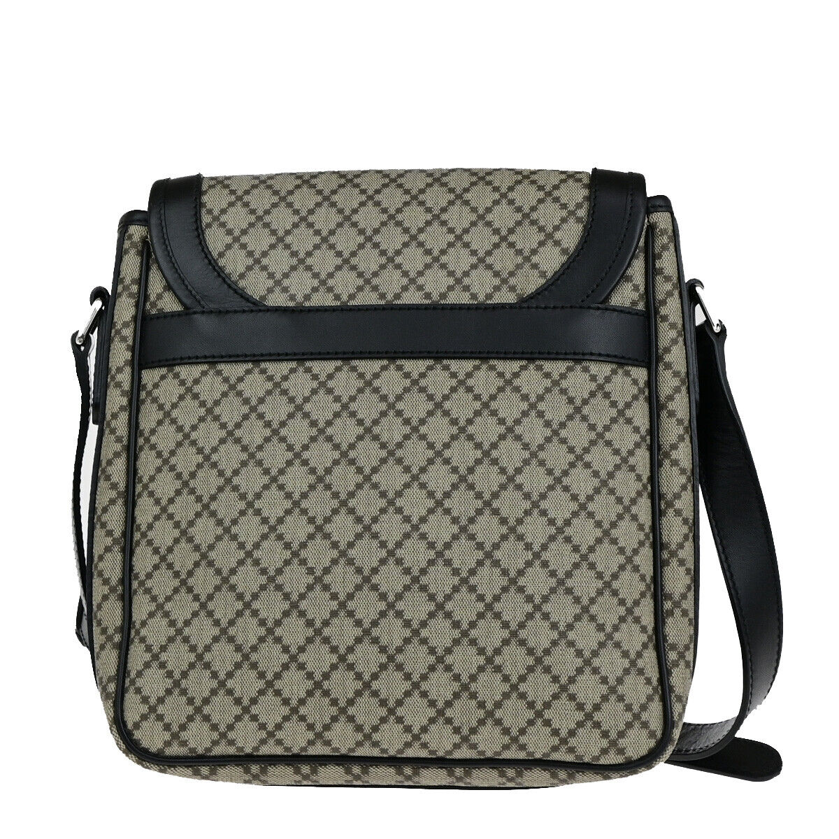 GUCCI Logo Diamante Crossbody Shoulder Bag PVC Leather Brown Black SHW 18YG605