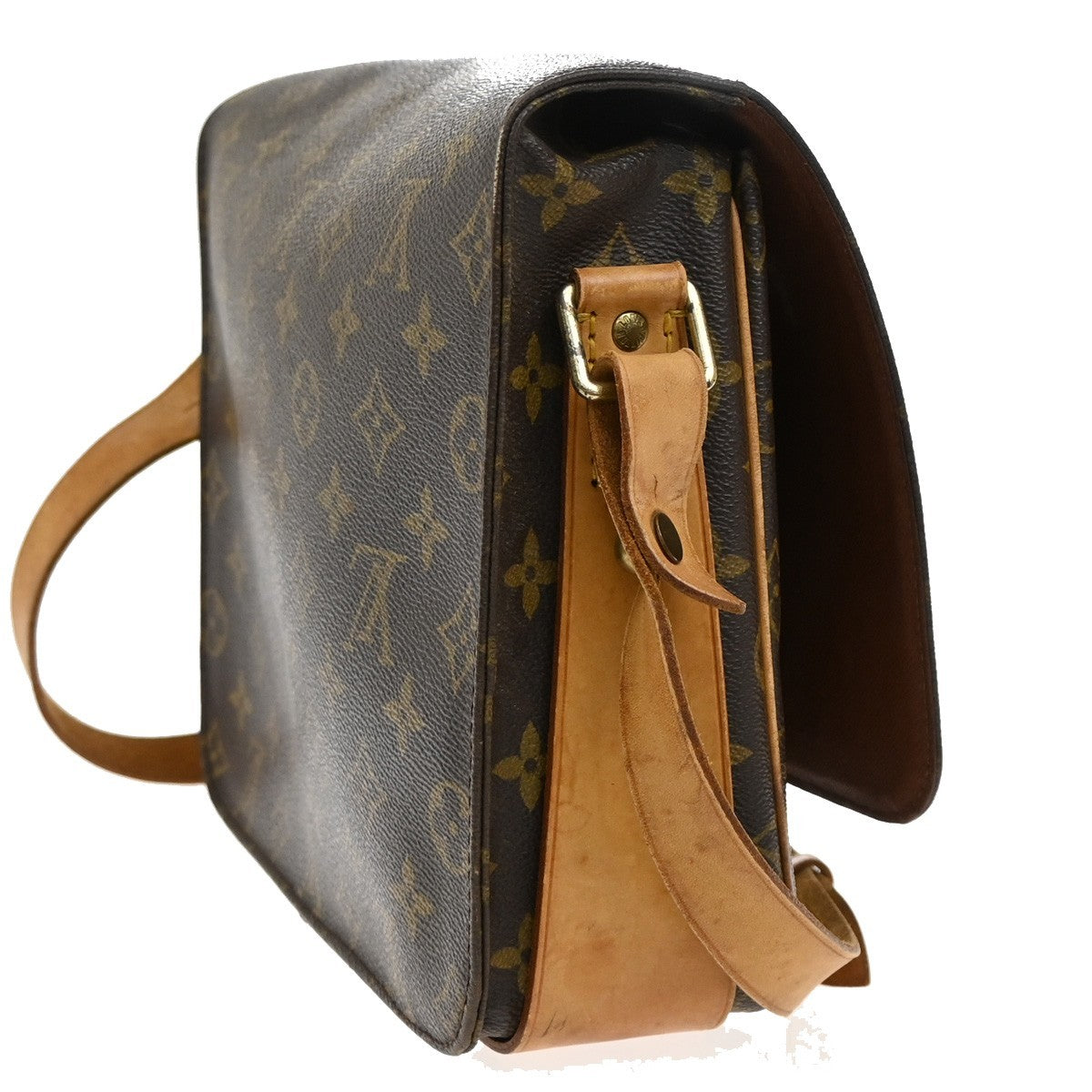 LOUIS VUITTON Cartouchiere GM Shoulder Bag Monogram Leather Brown M51252 35EF926