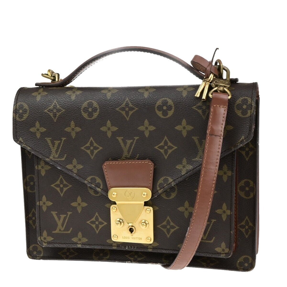 LOUIS VUITTON Monceau 26 2Way Shoulder Hand Bag Monogram Leather M51187 73ED226