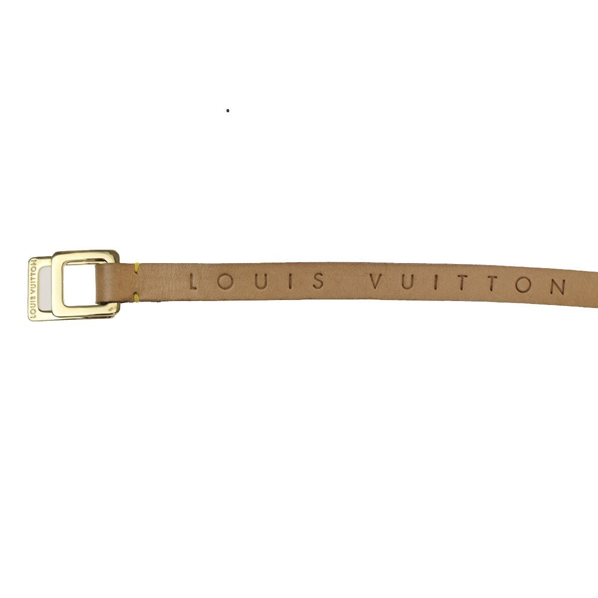 LOUIS VUITTON LV Logo Shoulder Bag Strap Leather Brown GHW Spain 67CB075