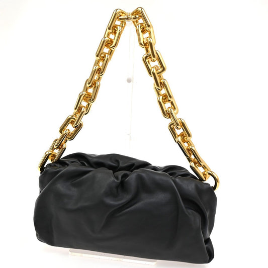 BOTTEGA VENETA The Chain Pouch Shoulder Bag Leather Black GHW Italy 50RL651