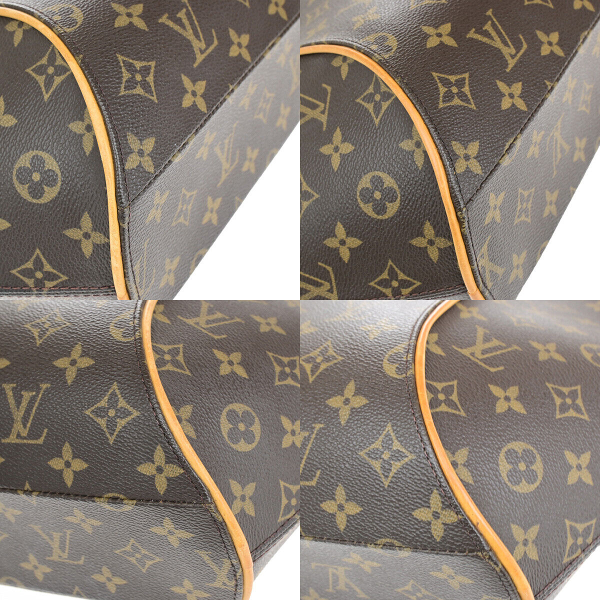 LOUIS VUITTON LV Logo Ellipse MM Hand Bag Monogram Leather Brown M51126 70YG626