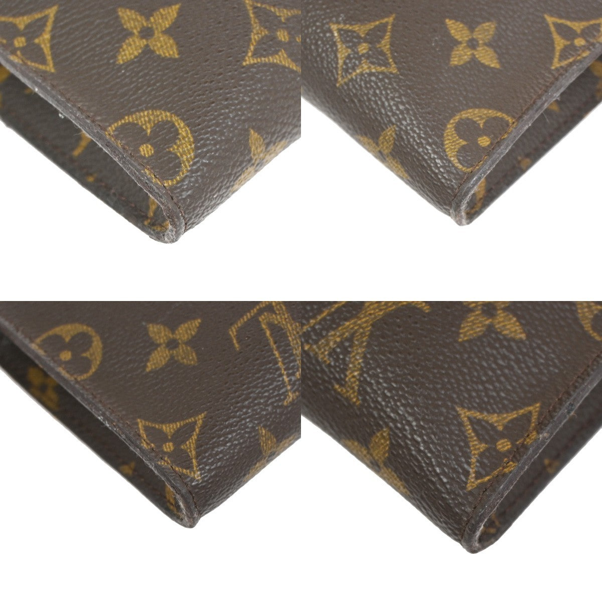 LOUIS VUITTON Logo BUCKET PM Pouch Bag Monogram Leather Brown France 02KC899