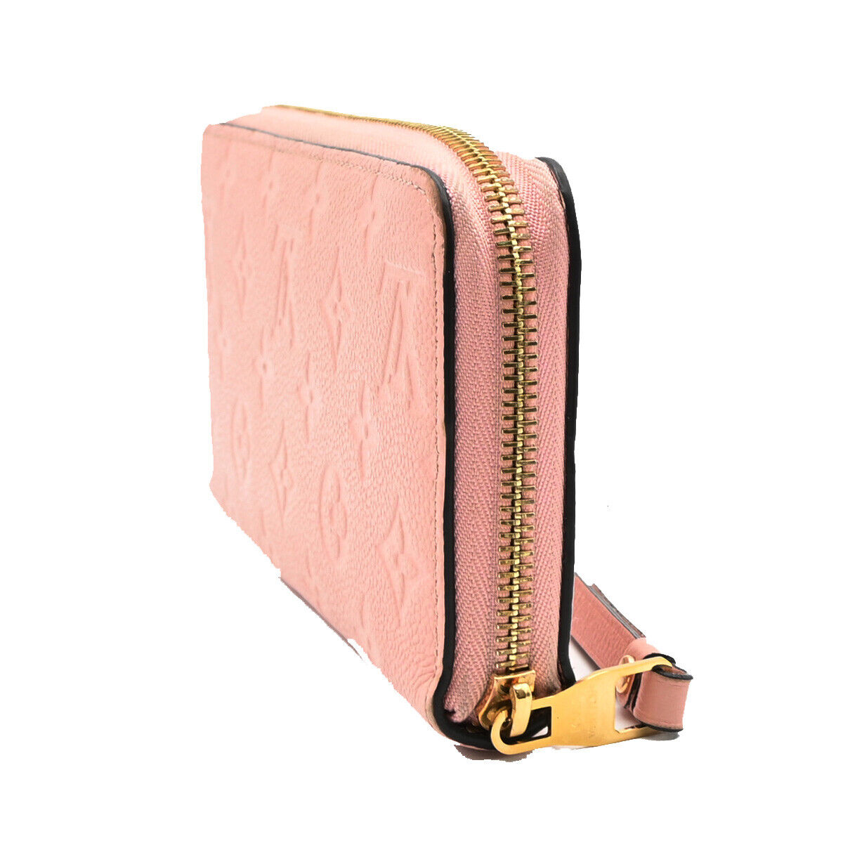 LOUIS VUITTON Zippy Wallet Long Monogram Empreinte Leather Rose M64090 89YE527