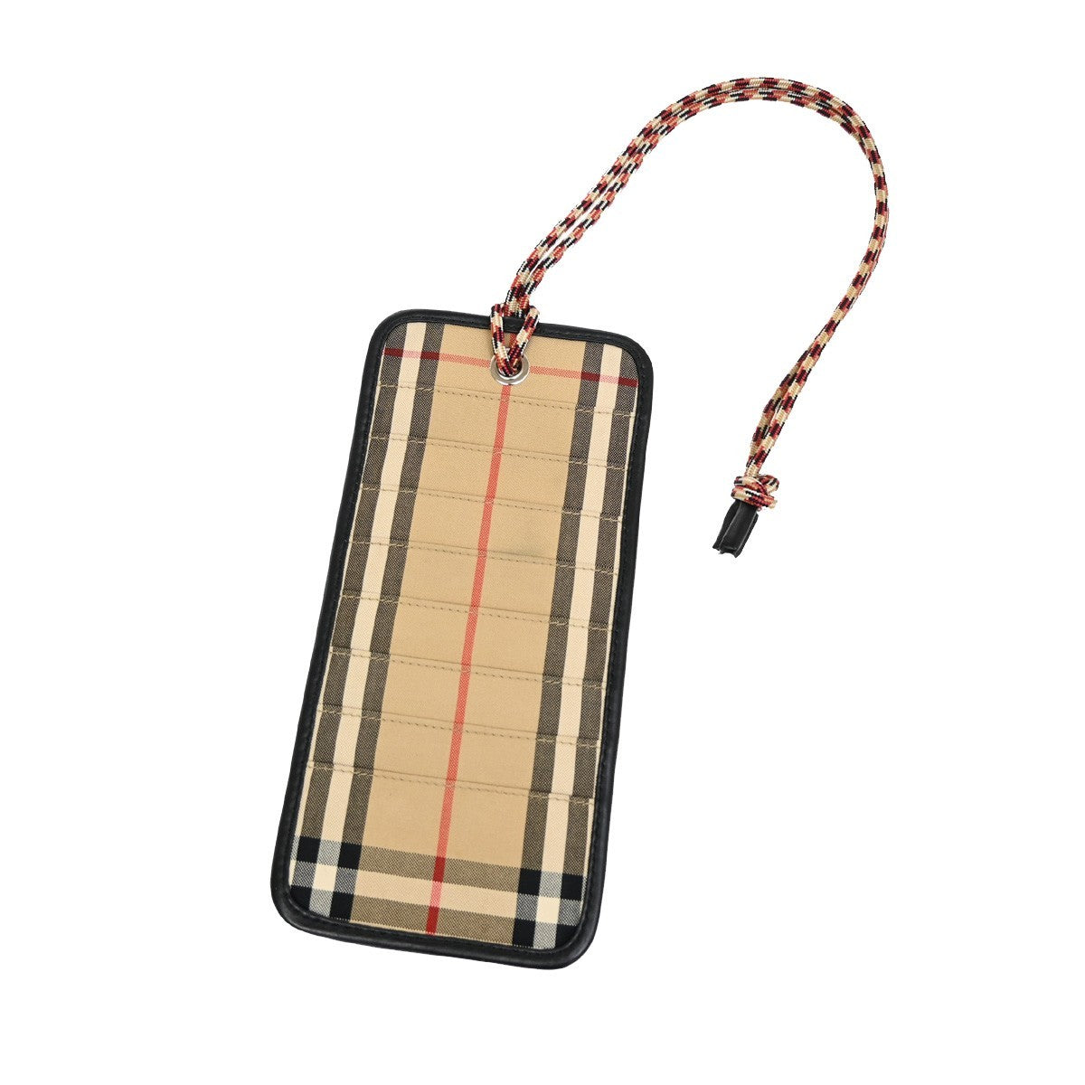 BURBERRY Logo Check Card Case Holder Canvas Leather Brown Black Italy 67KB292