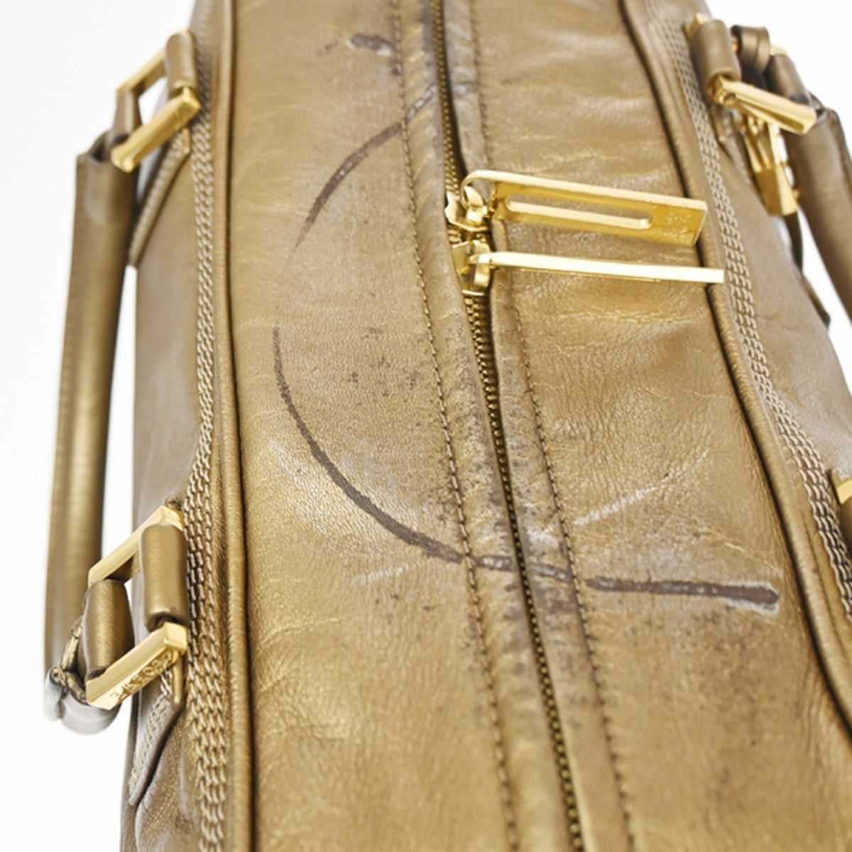 LOEWE Logo Amazona Anagram Hand Bag Leather Lock Gold GHW Spain 38YJ203