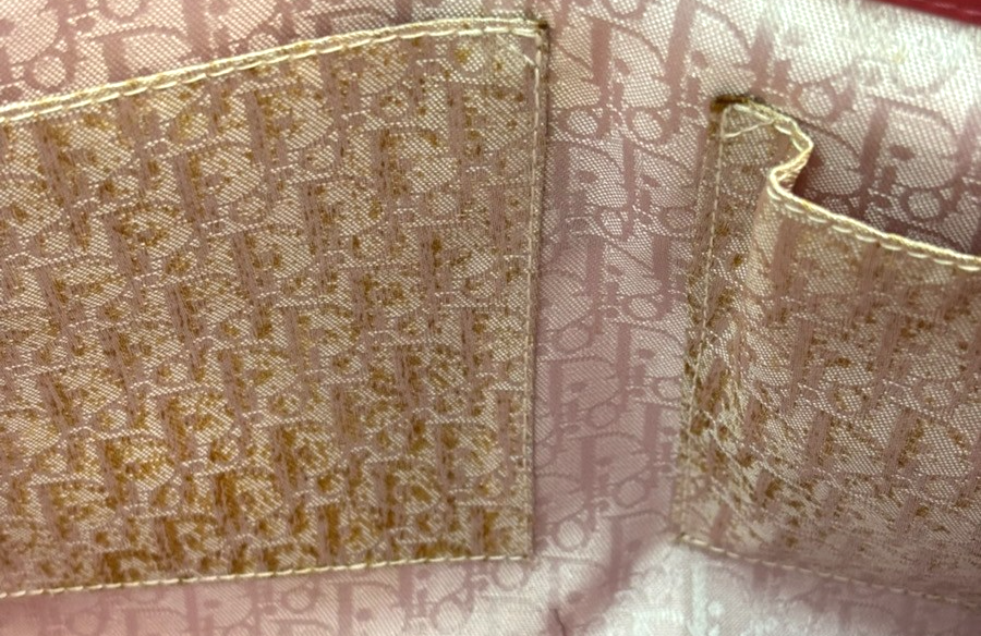 CHRISTIAN DIOR Lady Cannage Shoulder Tote Bag Leather Pink SHW 75TA300