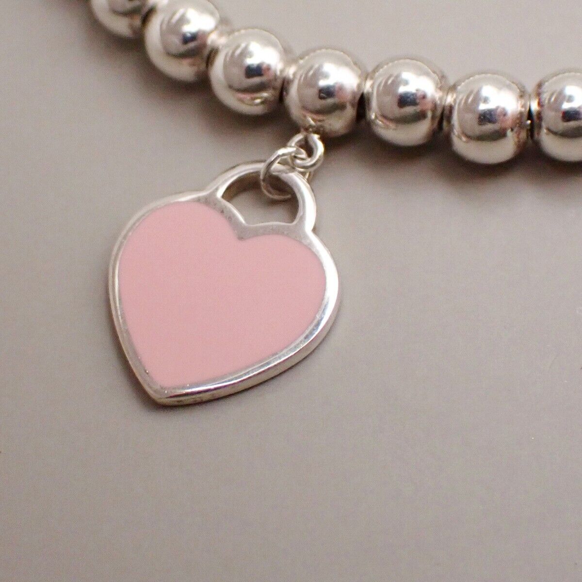 Tiffany & Co. Please Return To Ball Chain Heart Bracelet Silver 925 PK 68YG835