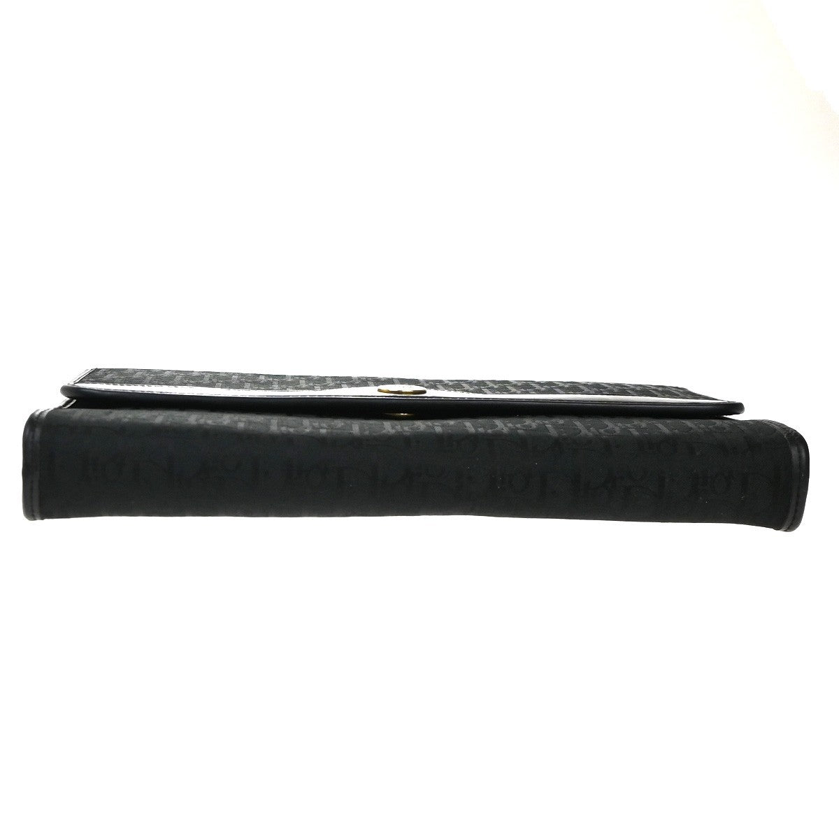 CHRISTIAN DIOR Trotter Pattern 2way Clutch Hand Bag Canvas Leather Black 38KC787