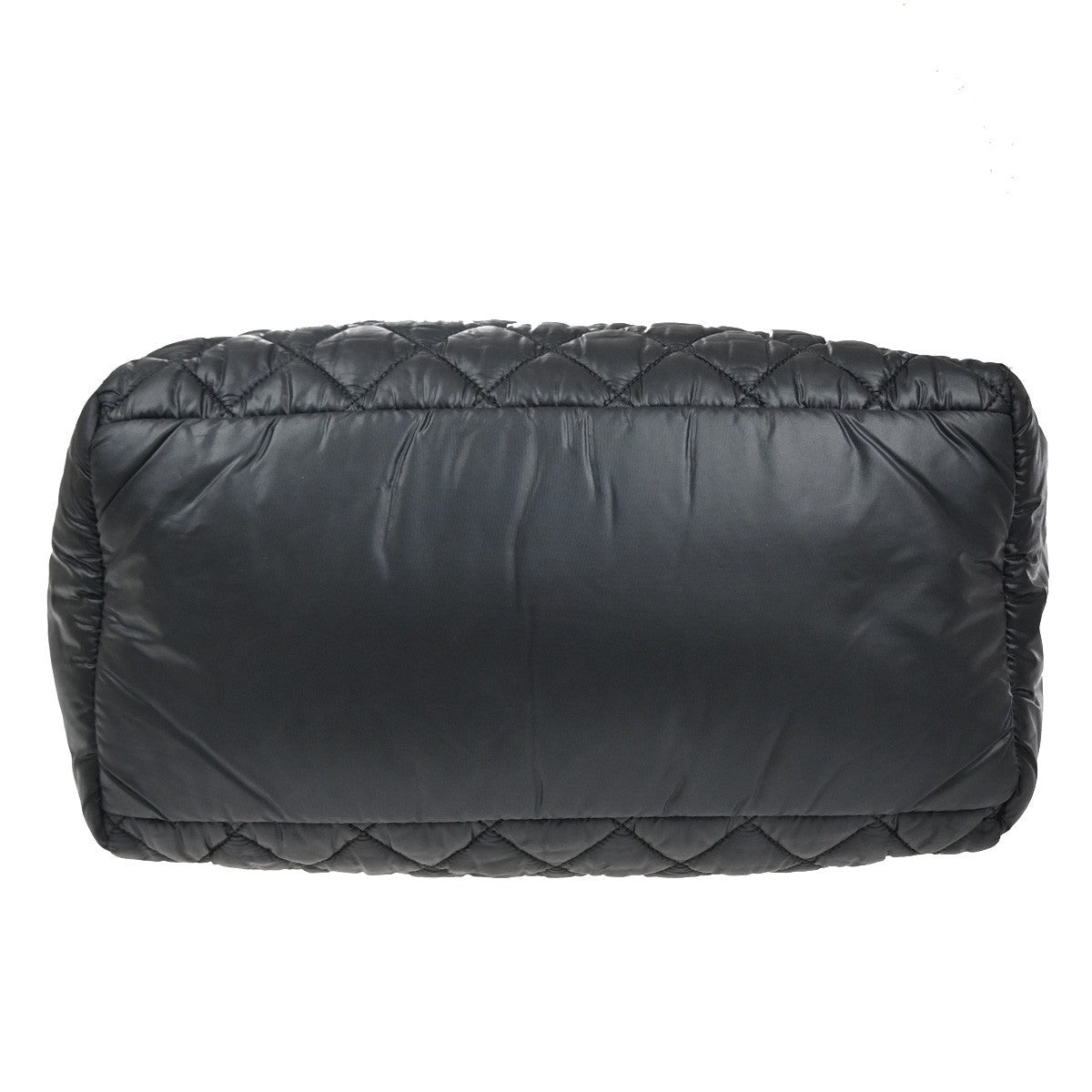 CHANEL CC Logo Coco Cocoon Tote Hand Bag Nylon Leather Black Italy 28MA595