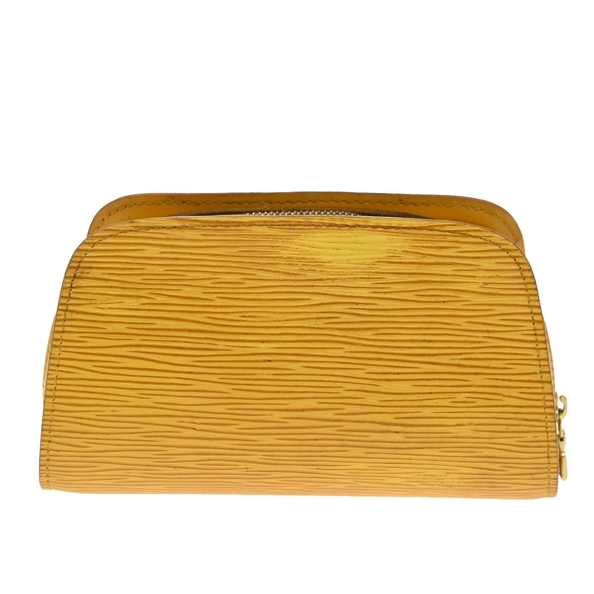 LOUIS VUITTON LV Logo Dauphine PM Pouch Bag Epi Leather Yellow M48449 02KB666