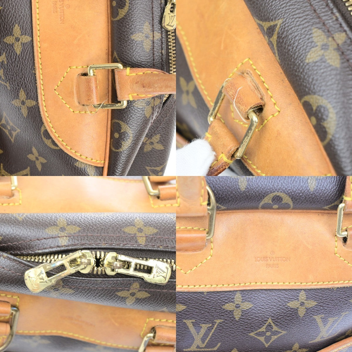 LOUIS VUITTON LV Logo Deauville Hand Bag Monogram Leather Brown M47270 80KD097
