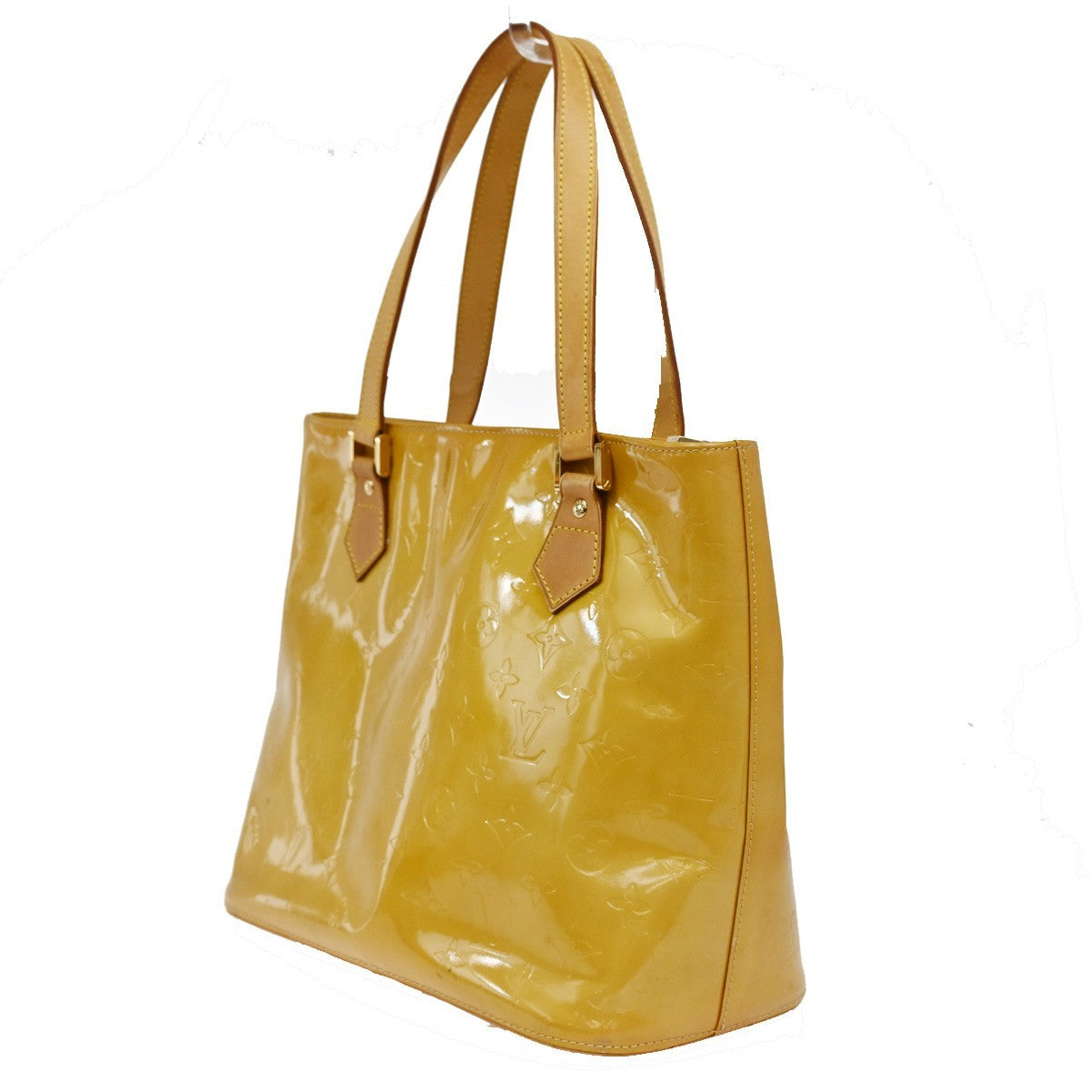 LOUIS VUITTON Houston Shoulder Bag Monogram Vernis Leather Yellow M91004 30DA081