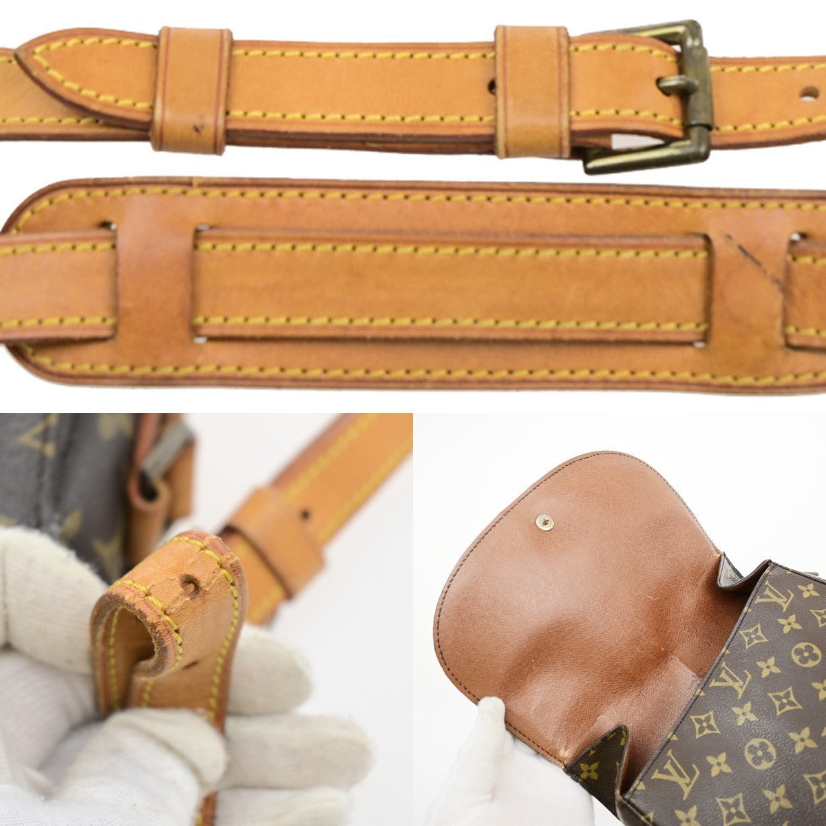 LOUIS VUITTON Saint Cloud GM Shoulder Bag Monogram Leather Brown M51242 34MA698