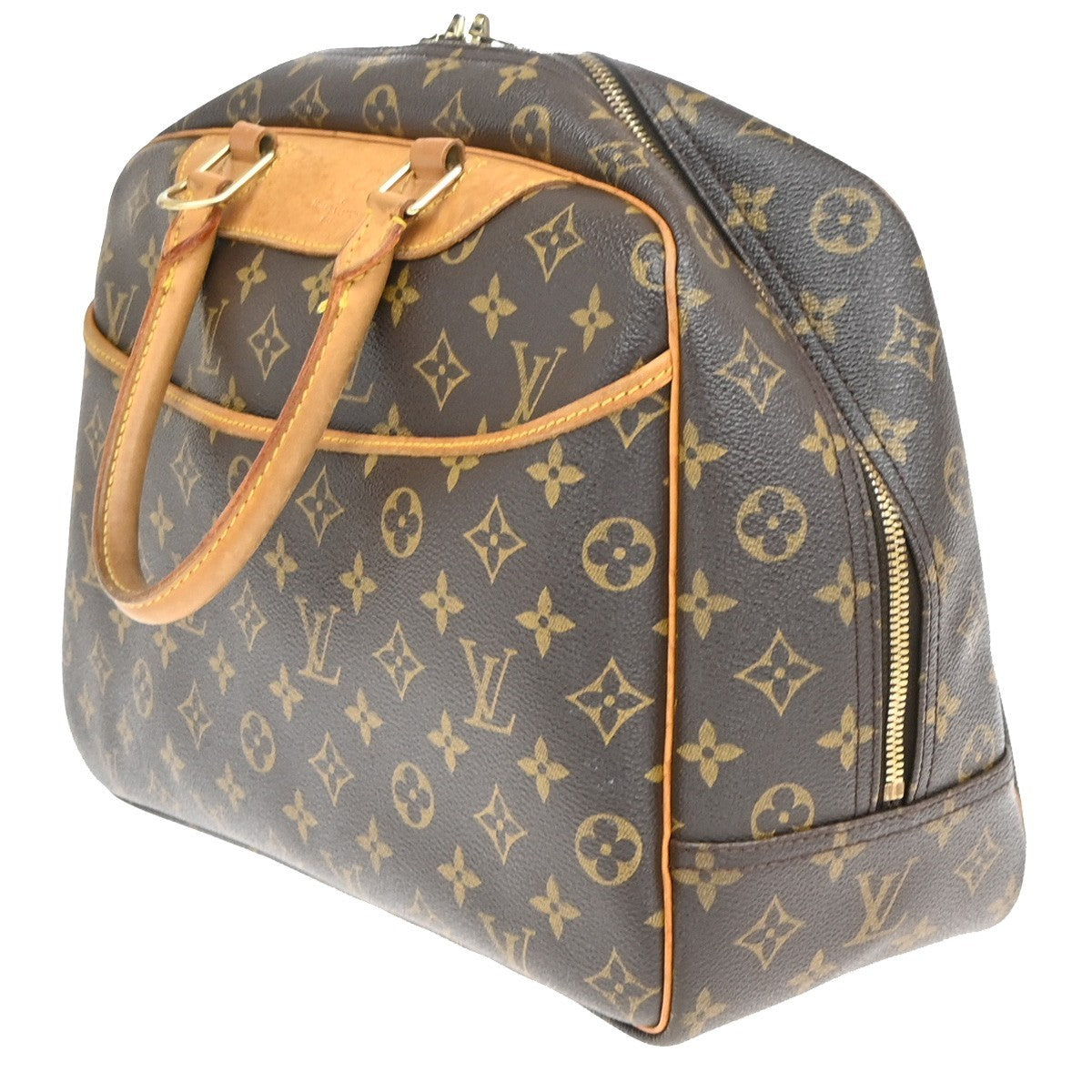 LOUIS VUITTON LV Logo Deauville Hand Bag Monogram Leather Brown M47270 32KP222