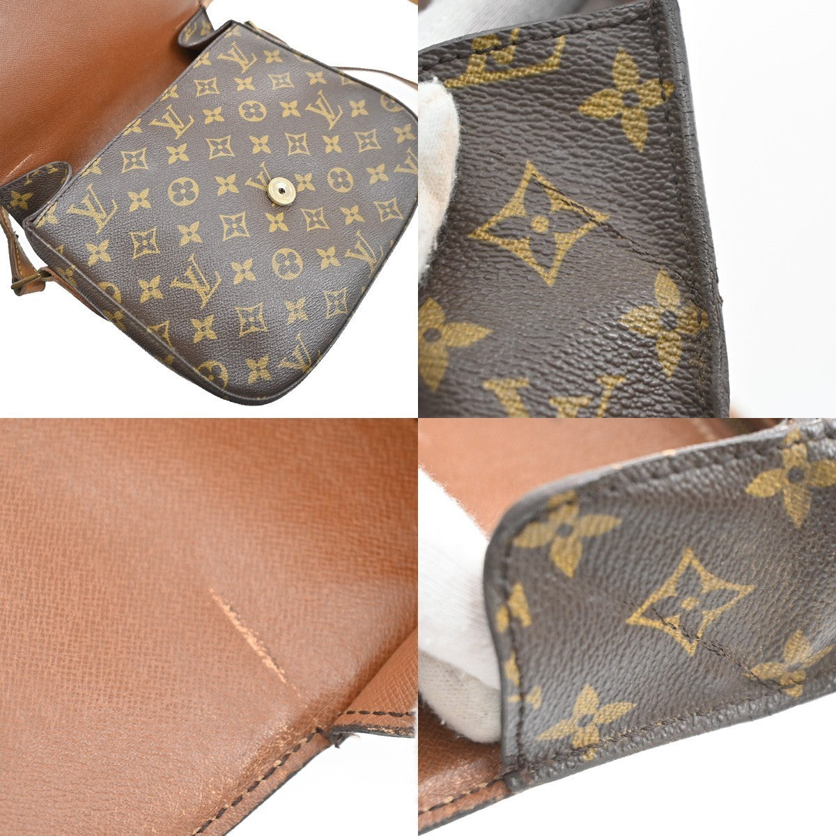 LOUIS VUITTON Saint Cloud GM Shoulder Bag Monogram Leather Brown M51242 39SA149