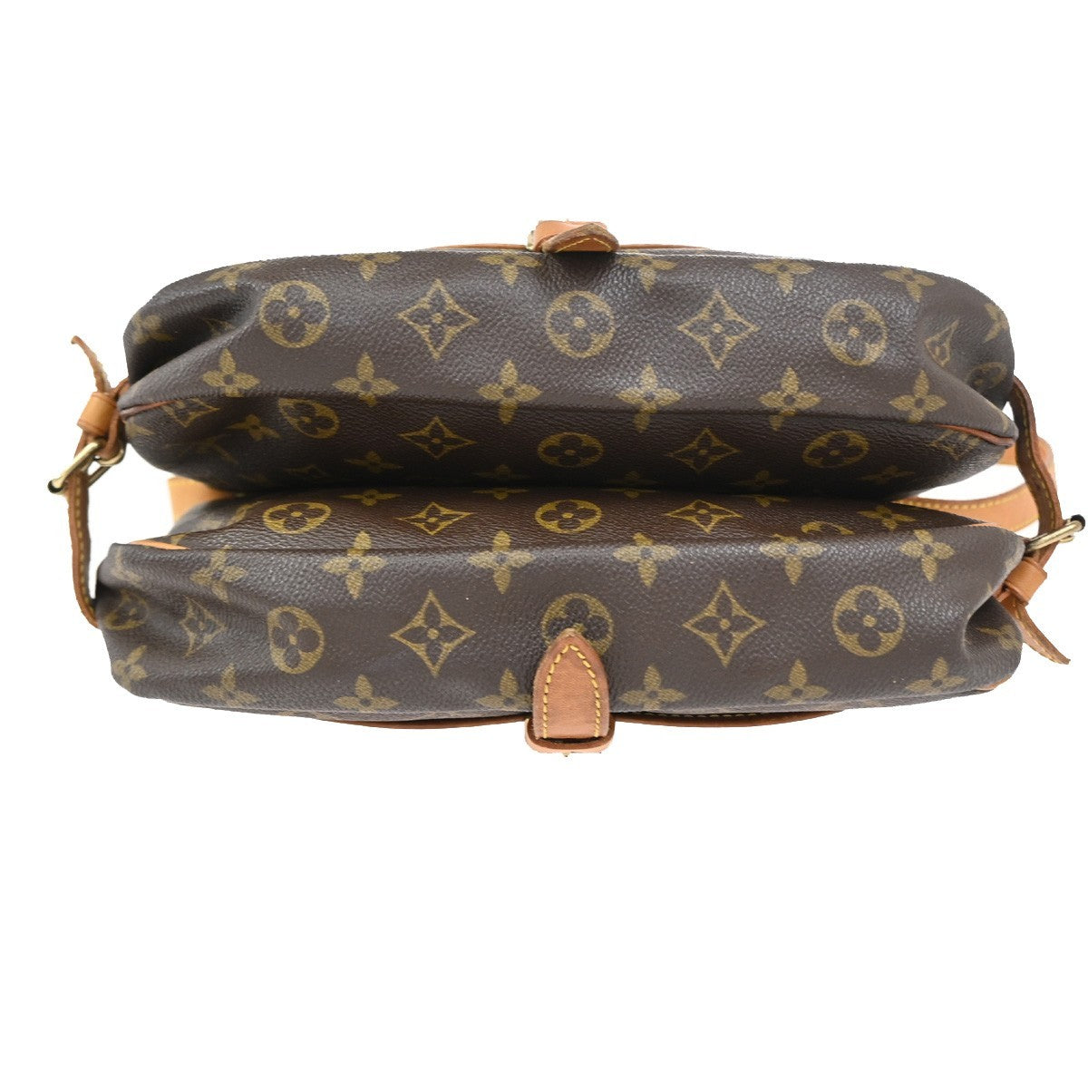 LOUIS VUITTON Logo Saumur 30 Shoulder Bag Monogram Leather Brown M42256 84CA912
