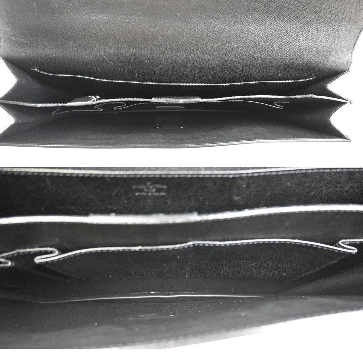 LOUIS VUITTON LV Moskova Briefcase Hand Bag Taiga Leather Ardoise M30032 64KC746