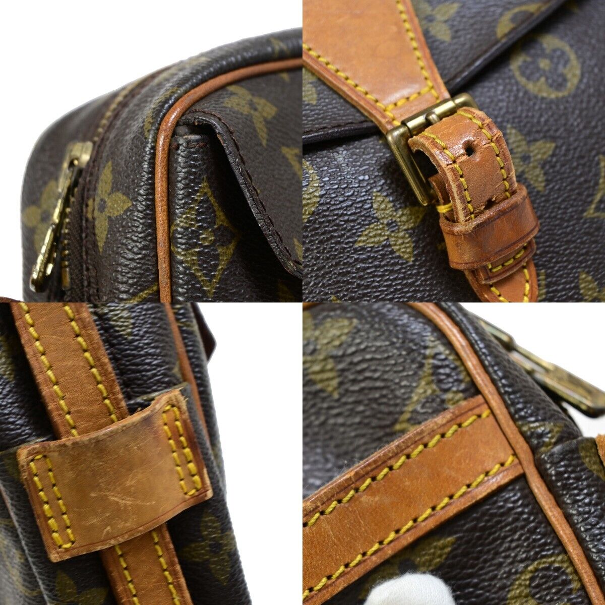 LOUIS VUITTON Jeune Fille MM Shoulder Bag Monogram Leather Brown M51226 33EB027