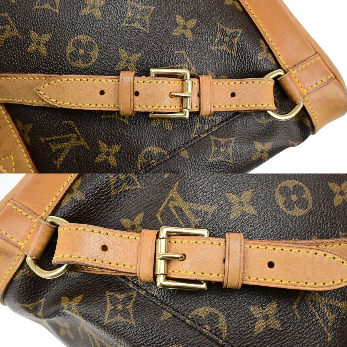 LOUIS VUITTON Montsouris MM Backpack Bag Monogram Leather Brown M51136 21ED423