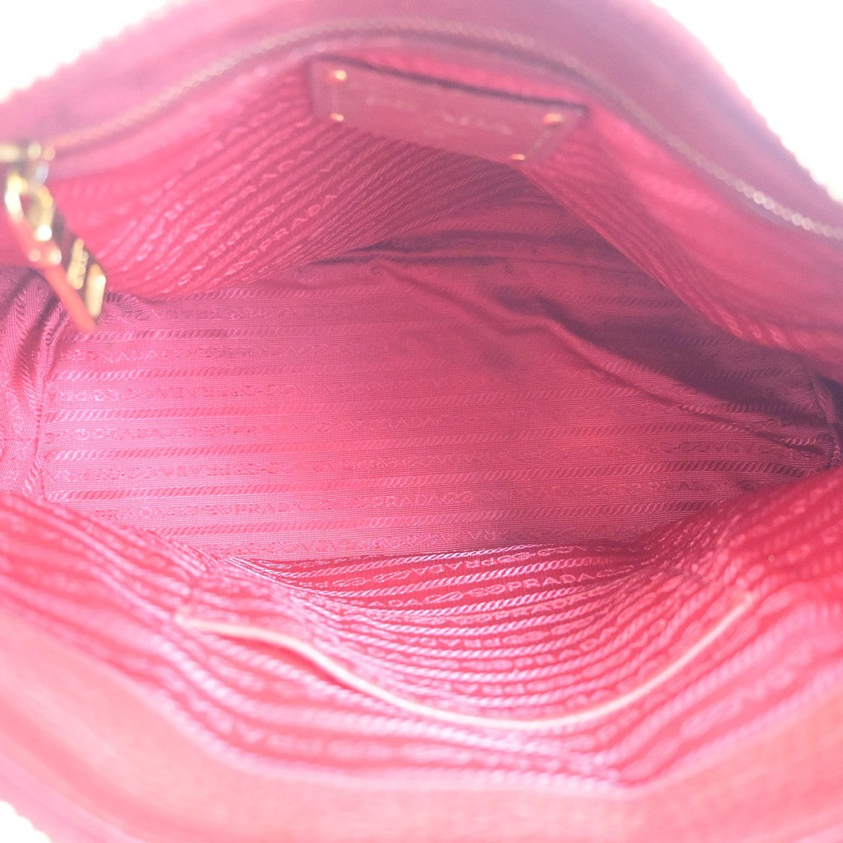 PRADA Logo 2way Crossbody Shoulder Hand Bag Embossing Leather Red GHW 84MA284