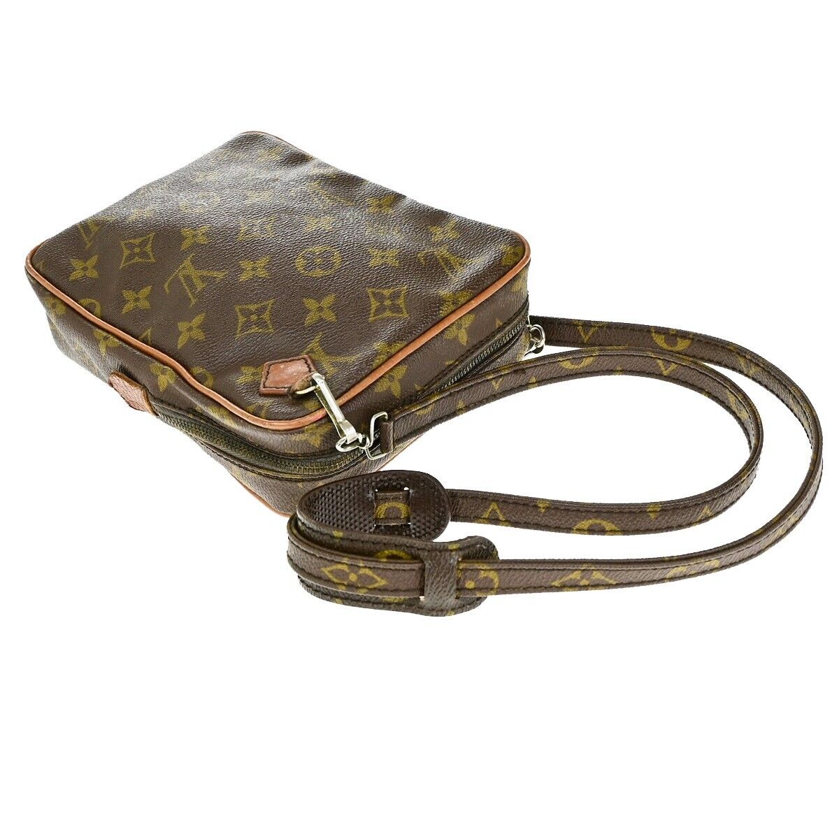 LOUIS VUITTON Danube Shoulder Bag Monogram Leather Brown Made In France 04FA584