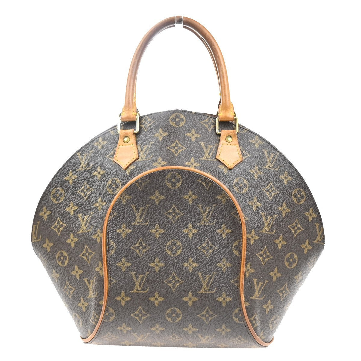 LOUIS VUITTON LV Logo Ellipse MM Hand Bag Monogram Leather Brown M51126 88MA480