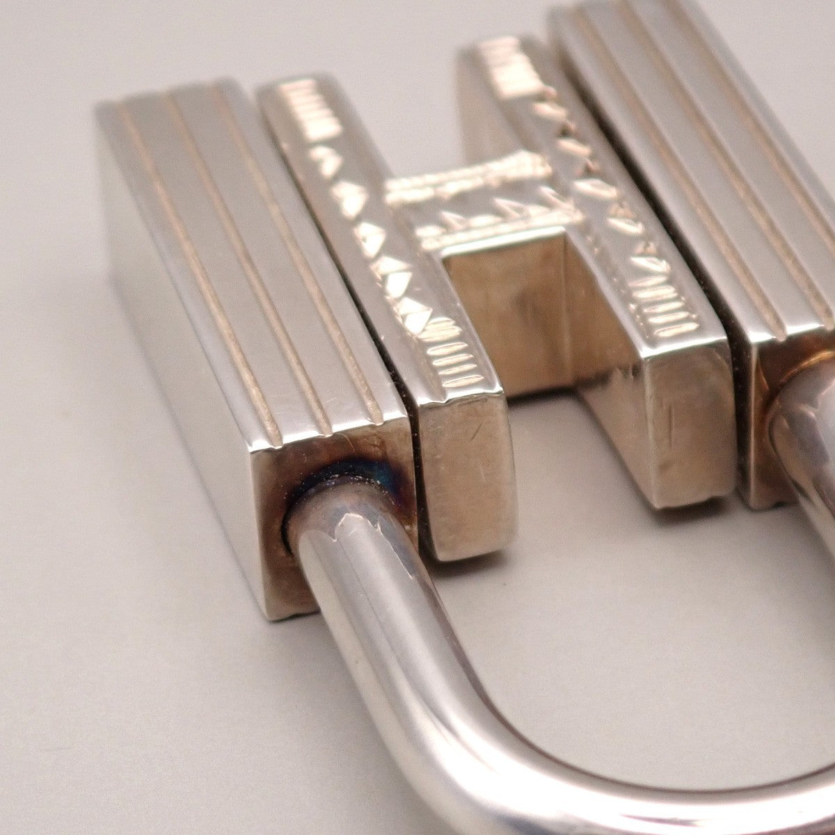 HERMES Logo Touareg H Cadena Padlock Charm Silver 925 SHW Accessory 31RL887
