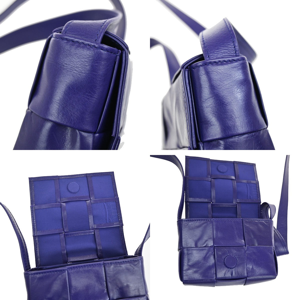BOTTEGA VENETA Logo Mini Candy Cassette Shoulder Bag Leather Purple 12RL127