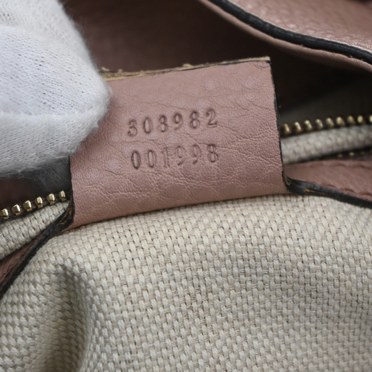 GUCCI Logo Soho Interlocking G Shoulder Bag Pebbled Calfskin Leather PK  95CA742