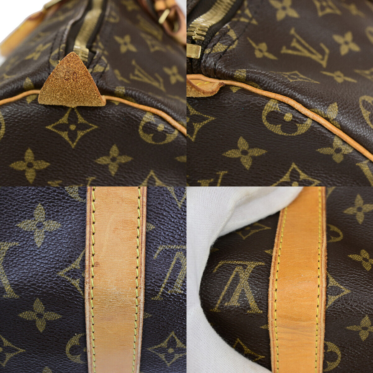 LOUIS VUITTON Keepall 50 Travel Hand Bag Monogram Leather Brown M41426 76SJ513