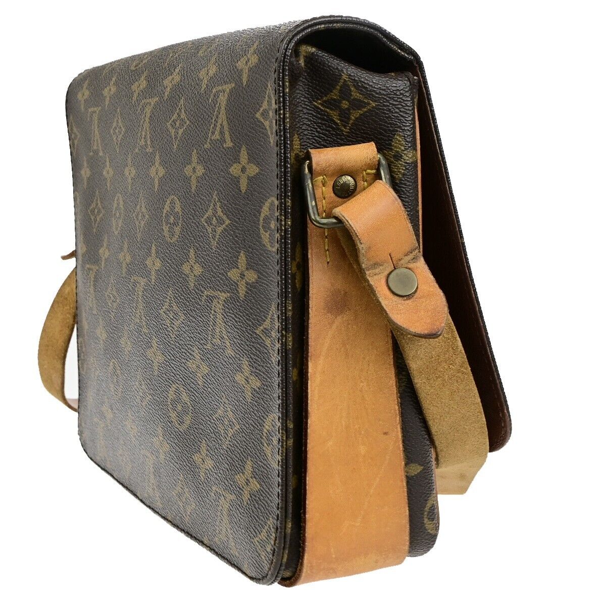 LOUIS VUITTON Cartouchiere GM Shoulder Bag Monogram Leather Brown M51252 33EC916