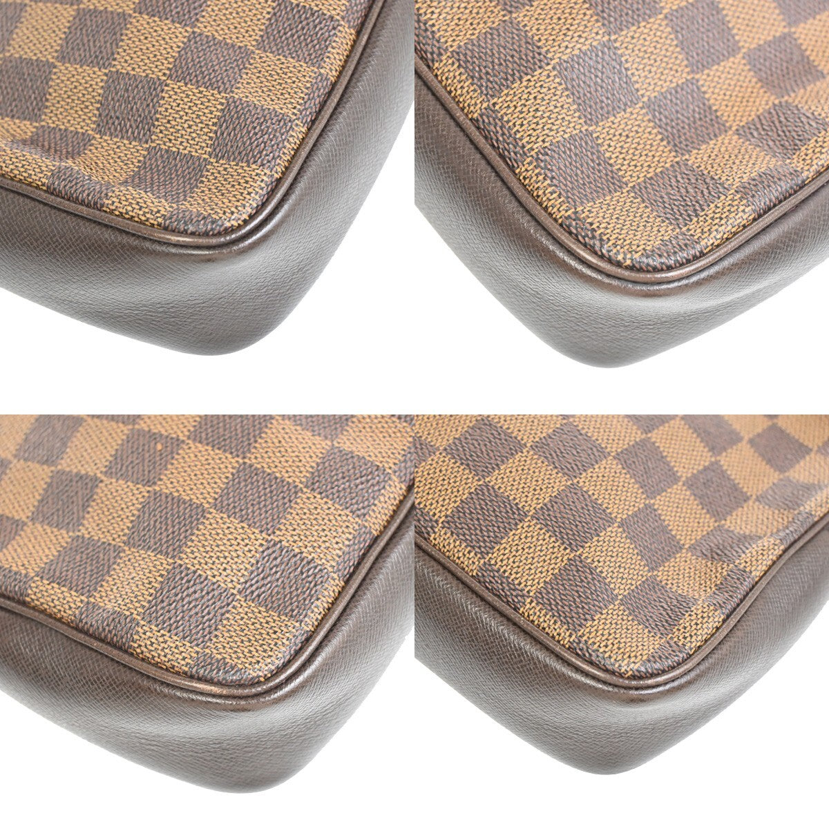 LOUIS VUITTON  Trousse Makeup Hand Bag Damier Ebene Leather Brown N51982 61FB538