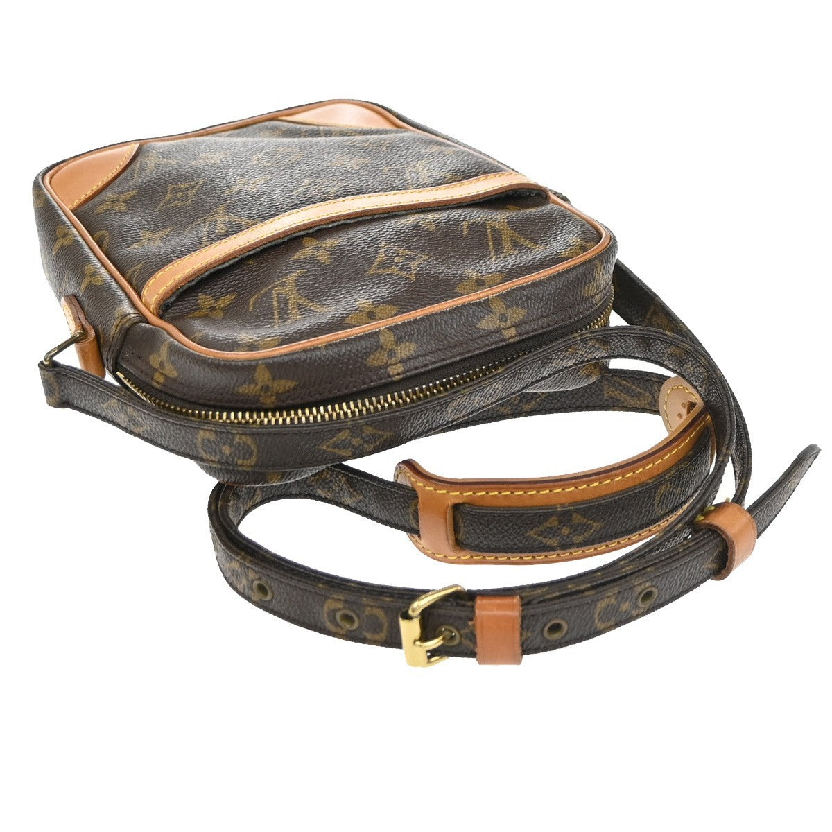 LOUIS VUITTON Danube Shoulder Bag Monogram Leather Brown France M45266 88YJ229