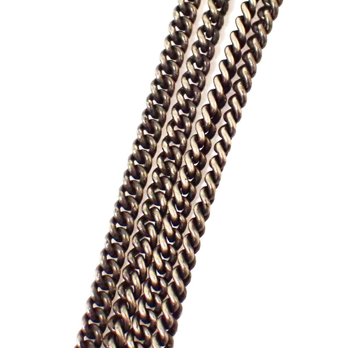 CHANEL CC Logo Coco Mademoiselle Pendant Necklace Silver Italy Accessory 88YD190