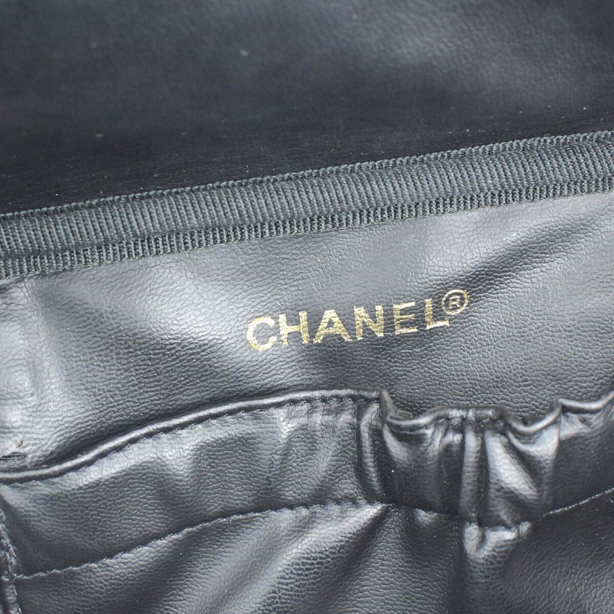 CHANEL CC Logo Bicolore Vanity Hand Bag Leather Black GHW Italy 77RK577