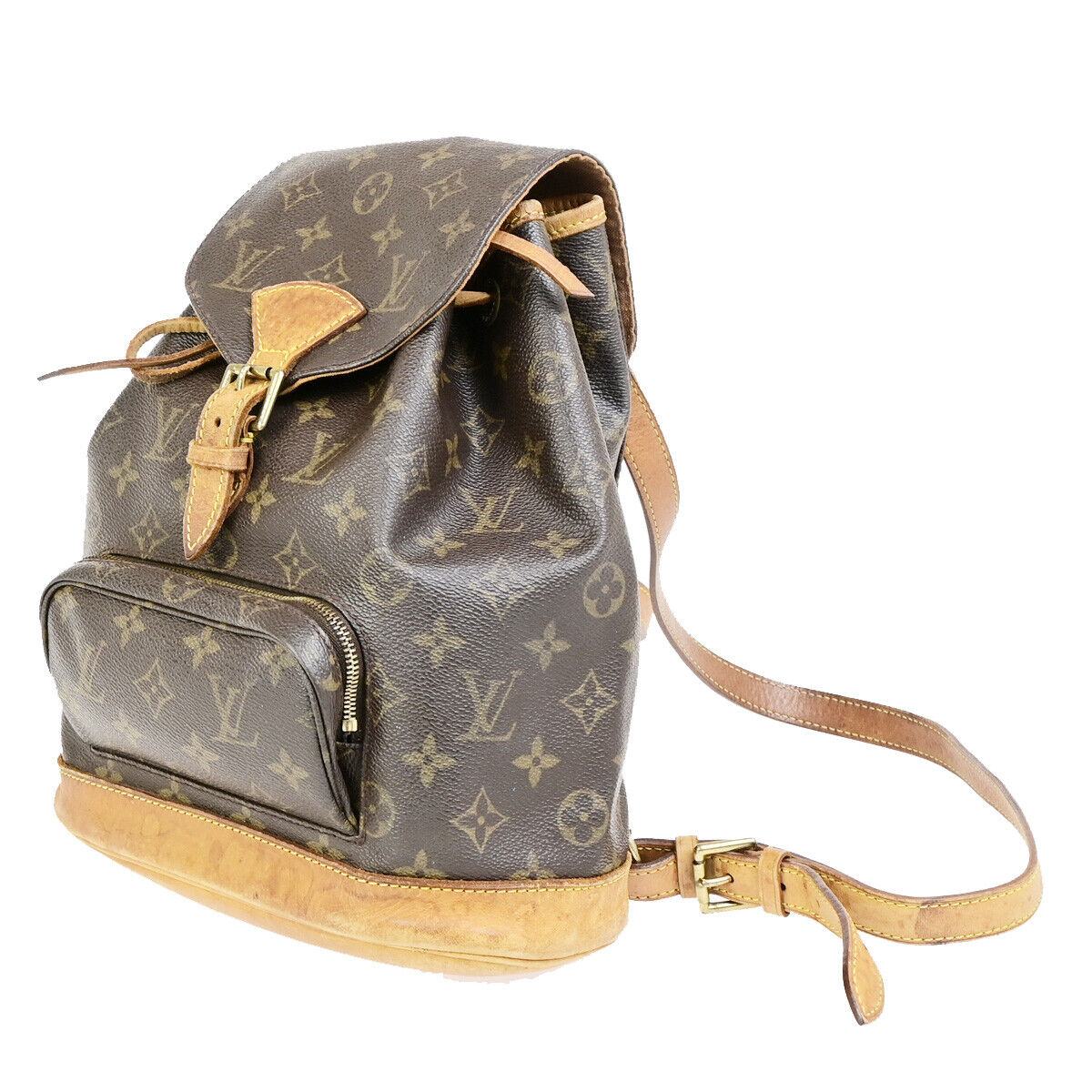 LOUIS VUITTON Montsouris MM Backpack Bag Monogram Leather Brown M51136 71SJ457