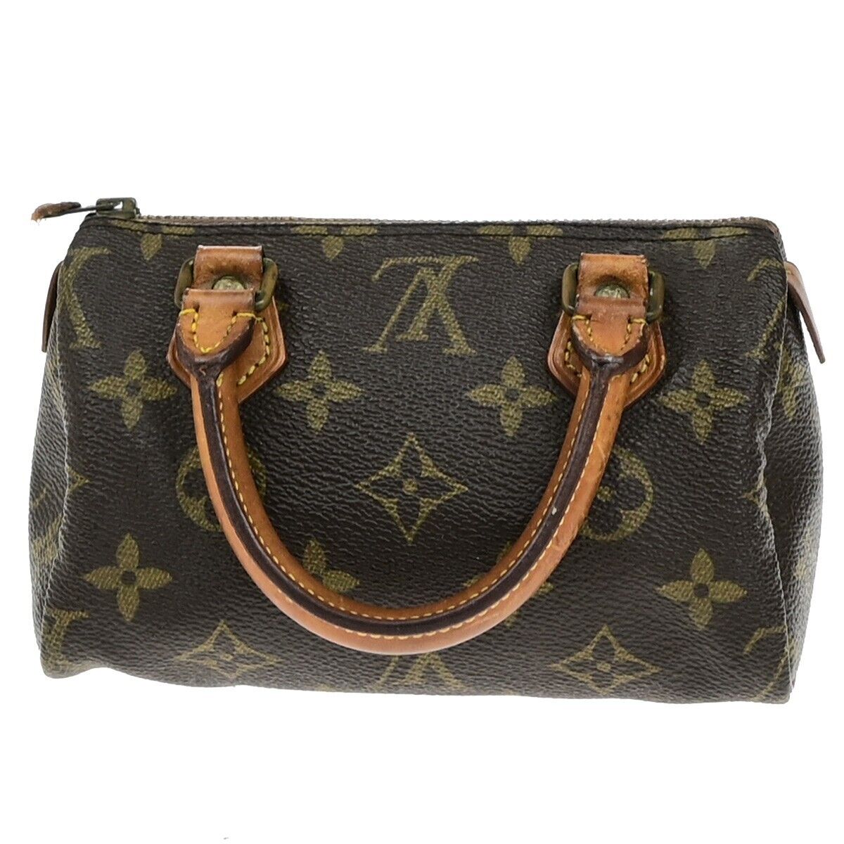 LOUIS VUITTON Mini Speedy Hand Bag Monogram Leather Brown M41534 32ED956