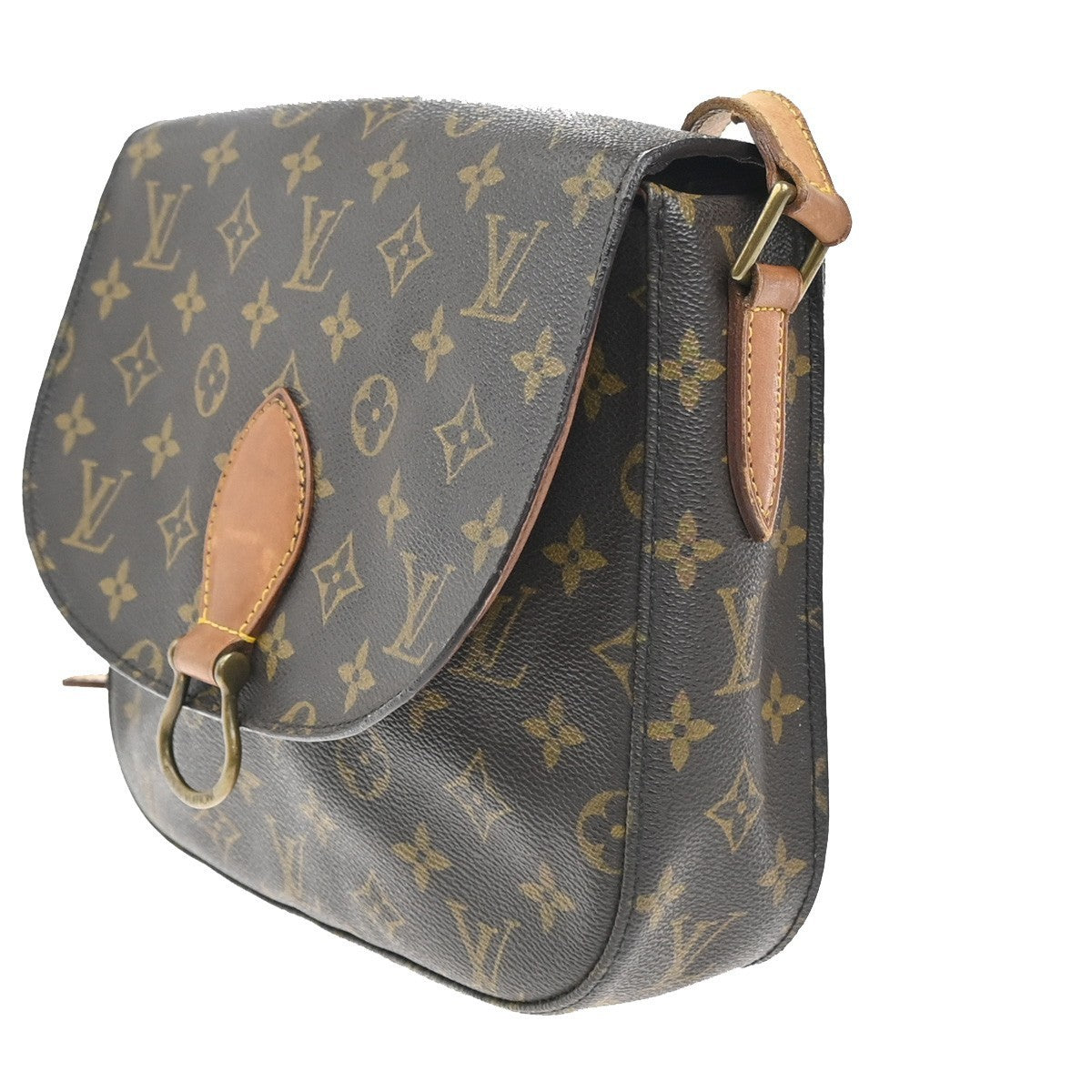 LOUIS VUITTON Saint Cloud GM Shoulder Bag Monogram Leather Brown M51242 34EG346