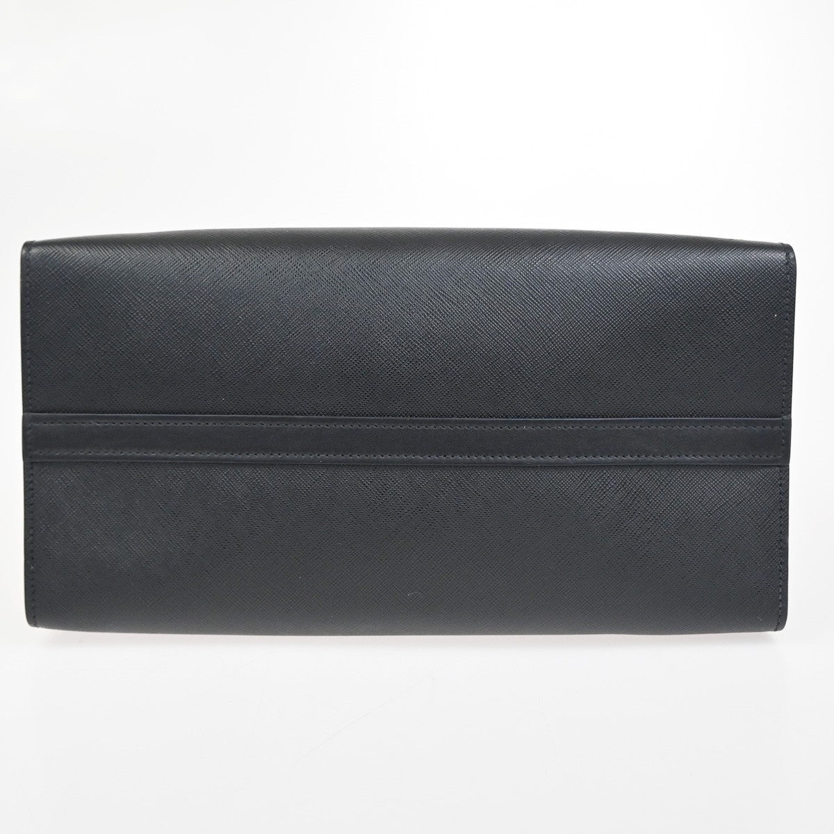 PRADA Logo Hand Bag with Bag Charm Saffiano Leather Black GHW Italy 95RL899